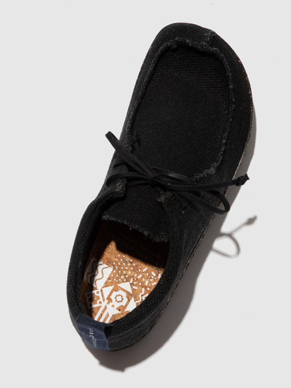 Asportuguesas Chat Trainers Black Recycled Linen - Naisten Lace-up Trainers ASPP018322FI Mustat